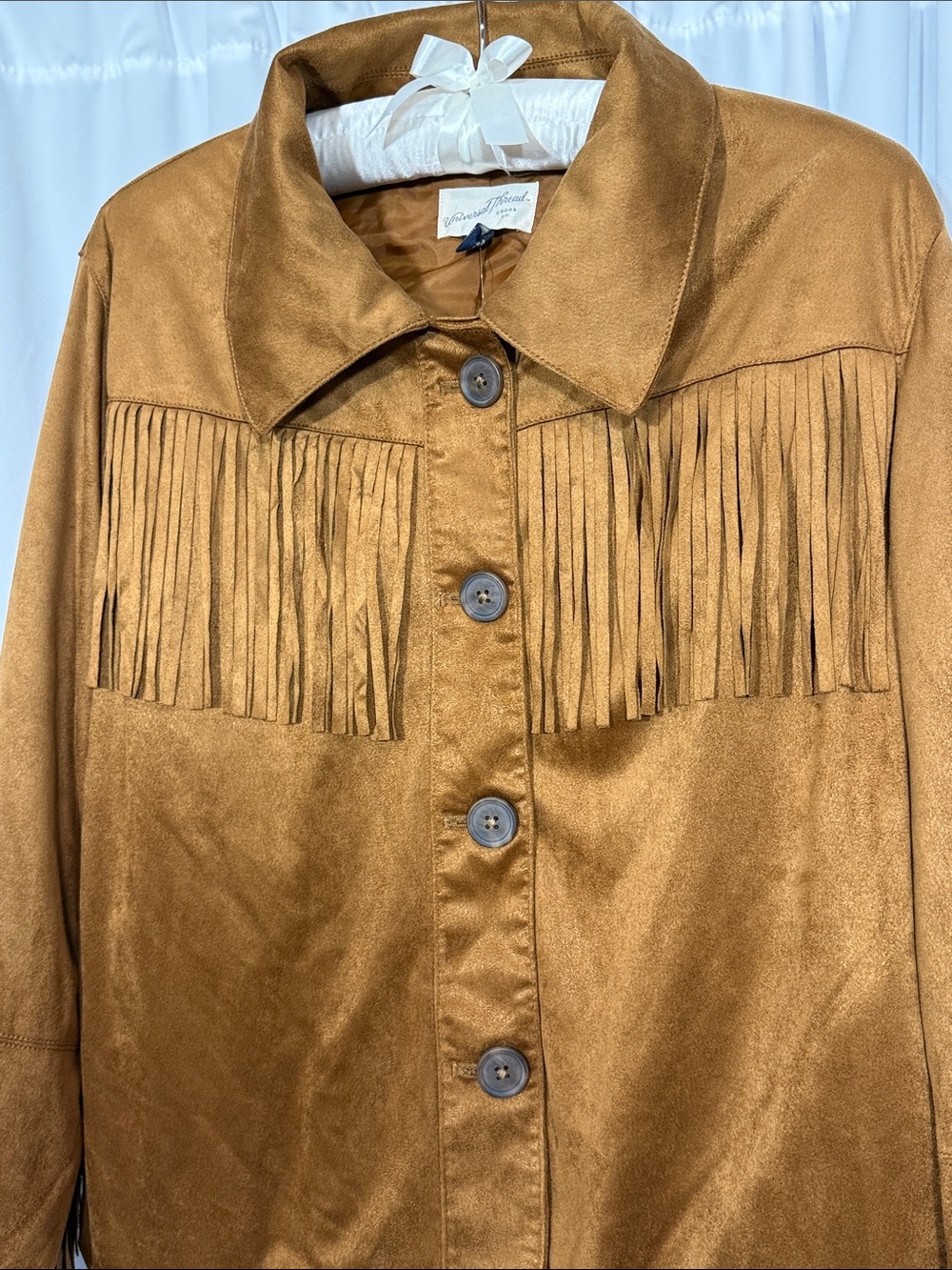 Universal Thread Brown Fringe Button-Front Jacket - Picture 4 of 8